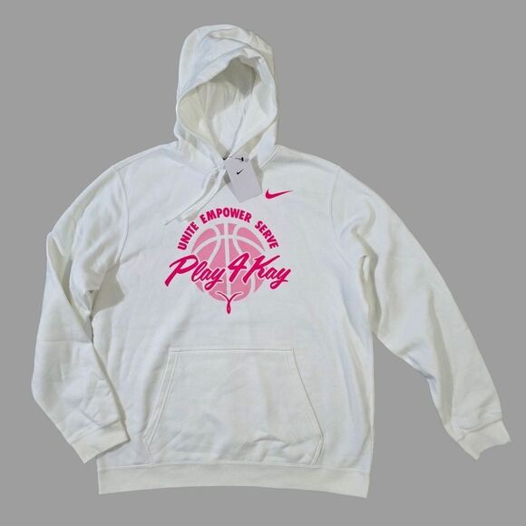 Nike Air Kay Yow PLAY4KAY Team Hoodie Unreleased White Pink Men’s XL IM7753-100 - Picture 2 of 7